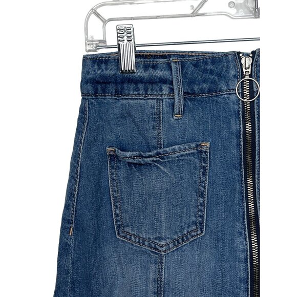 American Eagle Womens 2 XS Super Hi Rise A Line Blue Jean Denim Mini Skirt - Picture 5 of 14